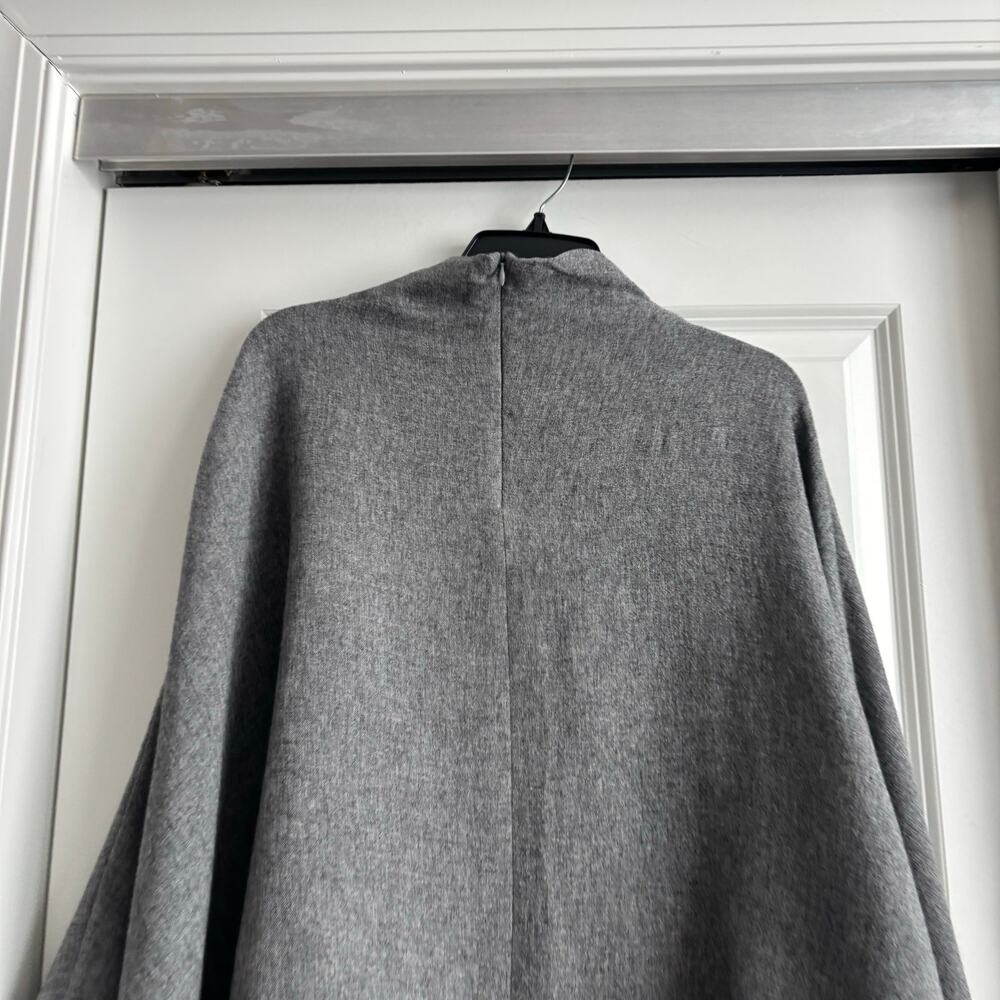 NWT ZARA MANTECO Wool Blend Oversized Cape Grey High Neck Poncho Coat Wrap M - Picture 5 of 12
